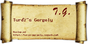 Turós Gergely névjegykártya