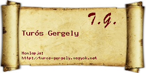 Turós Gergely névjegykártya